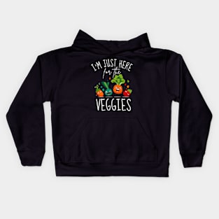 I'm Just Here For The Veggies Funny Kids Hoodie